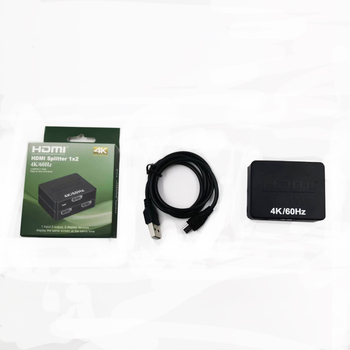 HDMI splitter 1x2, 4K60Hz, mini model, kábel 0,5 m, verzia 2.0