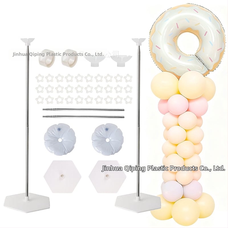 Пластмасова кръгла база за водни чанти с телескопична шестогранна рама и държач за балони за закрити спортни събития
