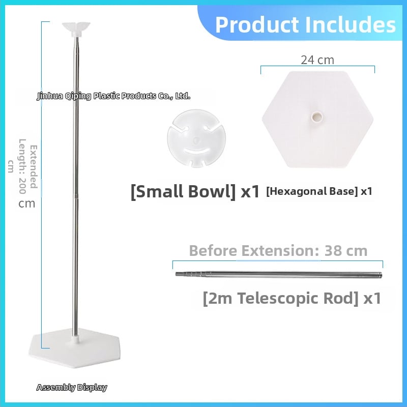 Пластмасова кръгла база за водни чанти с телескопична шестогранна рама и държач за балони за закрити спортни събития