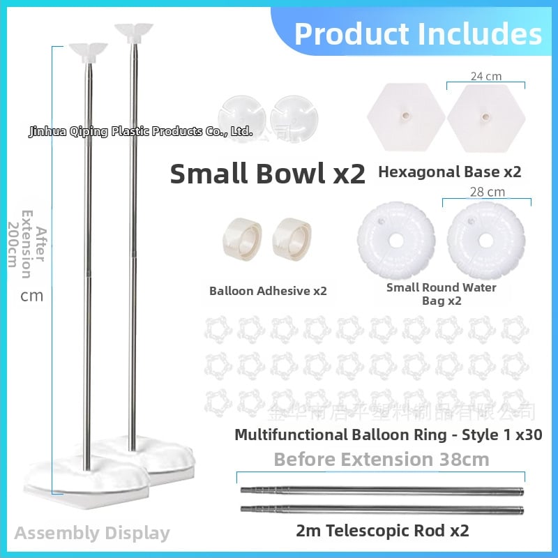 Пластмасова кръгла база за водни чанти с телескопична шестогранна рама и държач за балони за закрити спортни събития