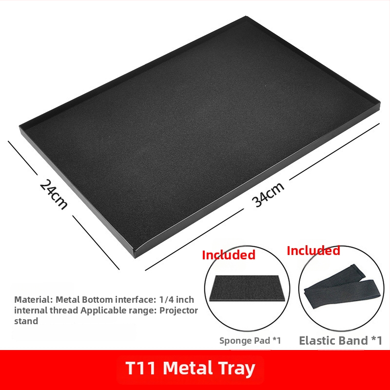 Suport metalic pentru proiector cu tavă universală, bază de podea telescopică, adaptor pentru trepied și raft de depozitare pentru proiector