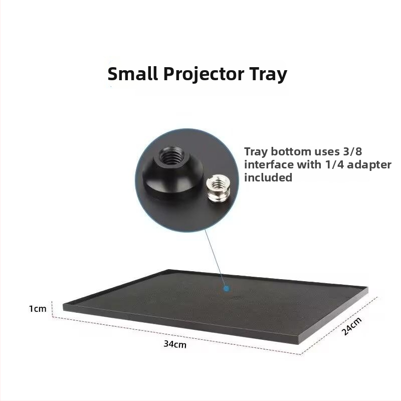 Suport metalic pentru proiector cu tavă universală, bază de podea telescopică, adaptor pentru trepied și raft de depozitare pentru proiector