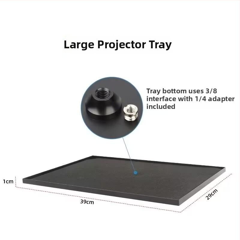 Suport metalic pentru proiector cu tavă universală, bază de podea telescopică, adaptor pentru trepied și raft de depozitare pentru proiector