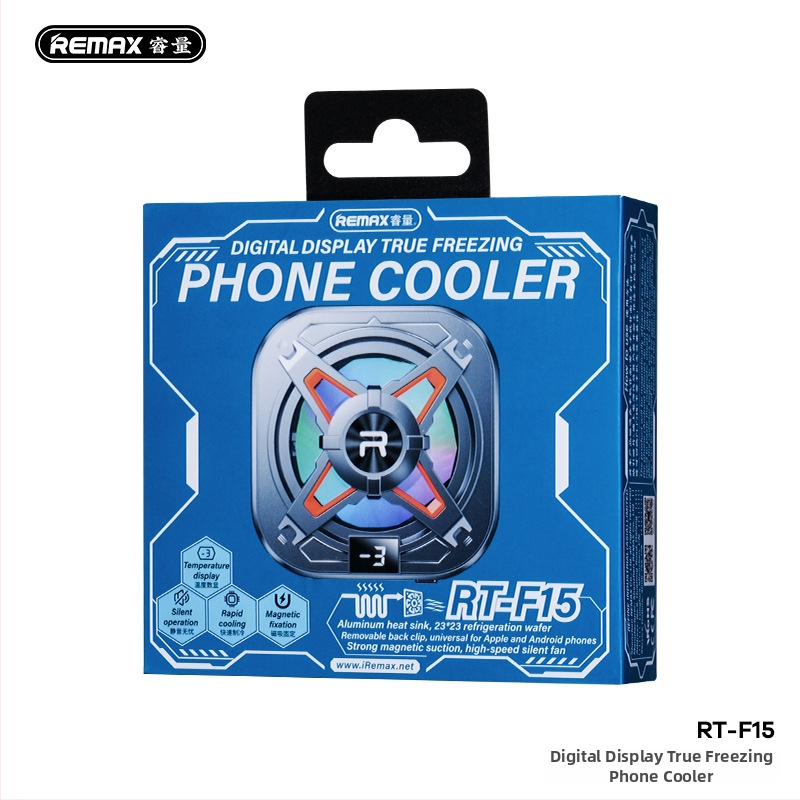 Remax RT-F15/RT-F14 chladič na telefón s digitálnym displejom a magnetickým uchytením, 10W, Type-C