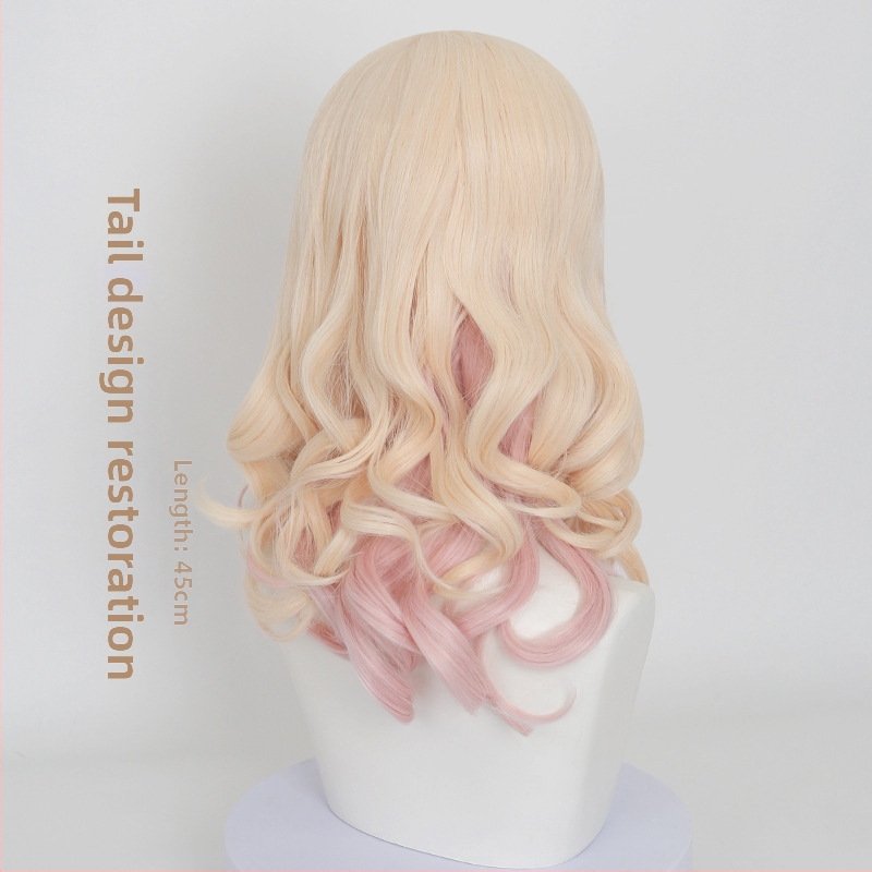 Cardamom cosplay paróka Komori Yui – gradient fürtök Pear Blossom, szimulált fejbőr, magas hőállóságú rostok, festhető és göndöríthető