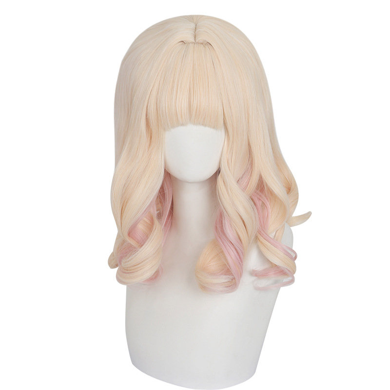 Cardamom cosplay paróka Komori Yui – gradient fürtök Pear Blossom, szimulált fejbőr, magas hőállóságú rostok, festhető és göndöríthető