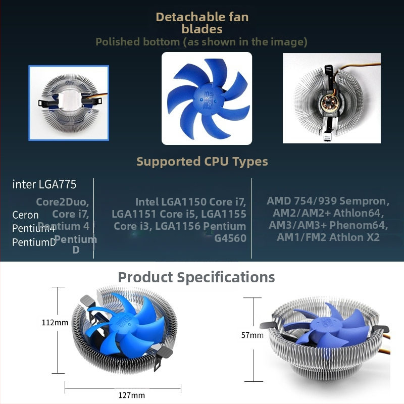 CPU hlađenje, aluminij, hidraulički ležaj, zračno hlađenje, 2500 RPM