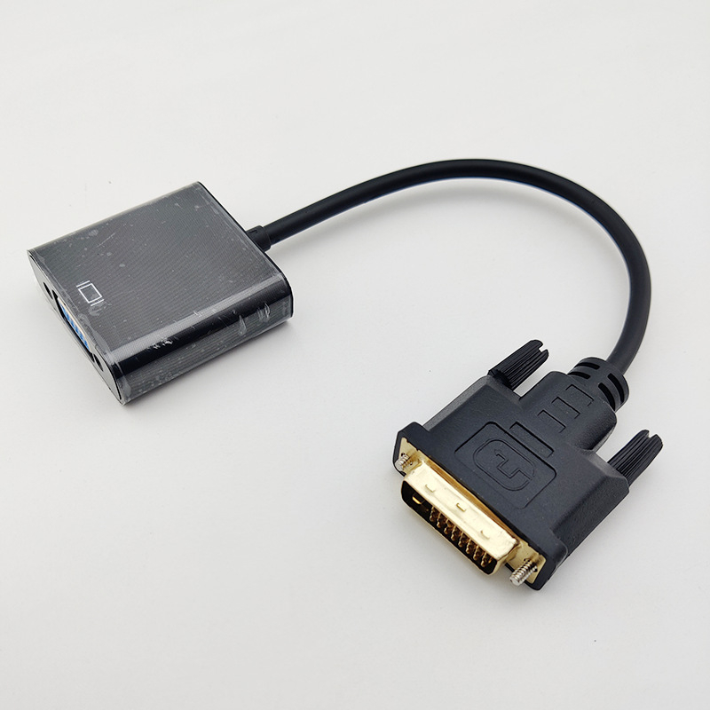 DVI–VGA konverter kábel, 24+5-pins, ABS négyzet alakú külső, AD013, 1080p