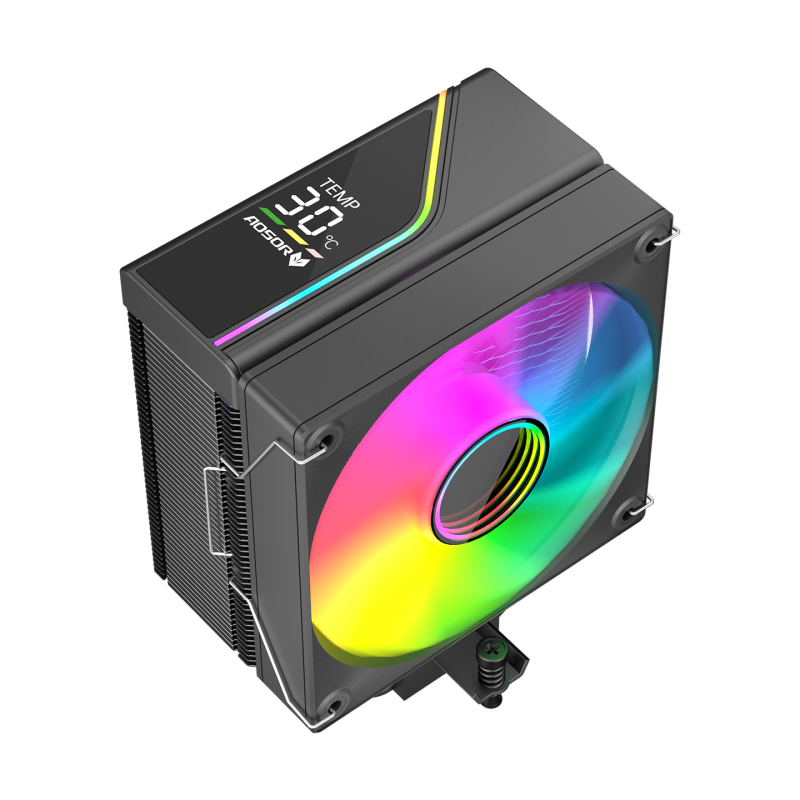 CoolMoon T6 CPU hladnjak s digitalnim prikazom temperature, zračnim hlađenjem, 6 bakrenih cijevi, 800-1800 rpm