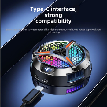 Răcitor pentru dispozitive mobile, cu clemă de spate, răcire cu turbina, tehnologie semiconductoare, interfață Type-C