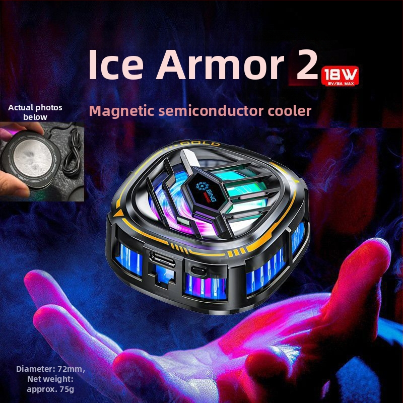 Răcitor pentru dispozitive mobile, cu clemă de spate, răcire cu turbina, tehnologie semiconductoare, interfață Type-C