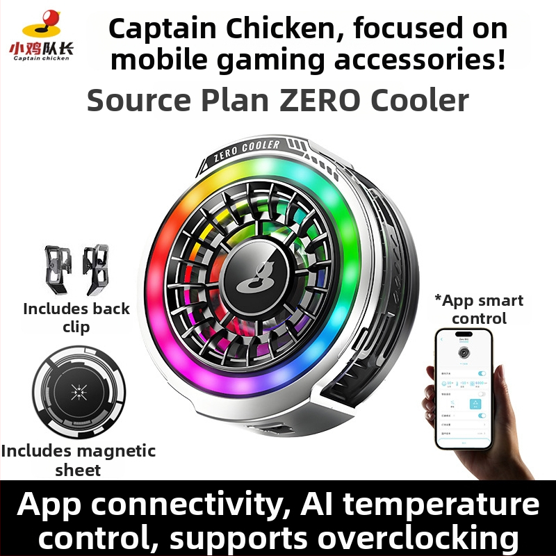 Captain Chicken ZERO telefónový chladič s magnetickým uchytením a termoelektrickým chladením – Model ZERO-B01, 10W, Hmotnosť 66 g, Materiál ABS+PC, Rozhranie Type-C