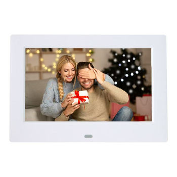 Digitalni okvir za fotografije s reprodukcijom kartica — zaslon 1024x600, SD/USB podrška, reprodukcija glazbe i videa, ABS-plastično kućište