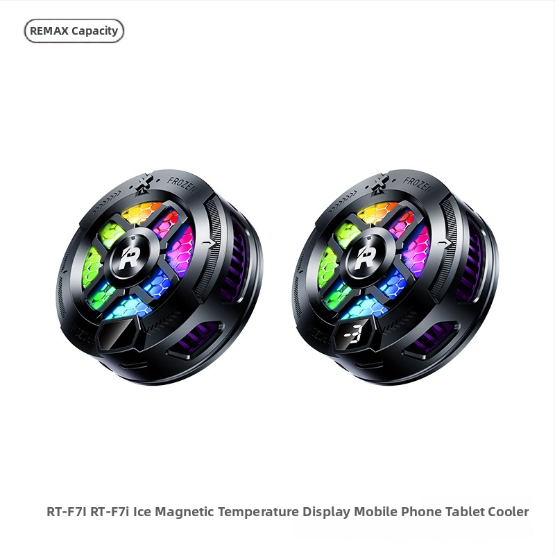 Magnetický chladič pre telefón a tablet s RGB osvetlením a digitálnym displejom, rozhranie Type-C, RT-F7/RT-F7i