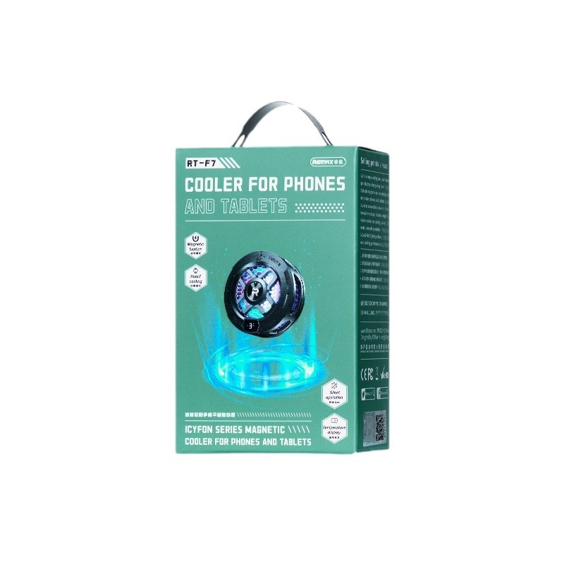 Magnetický chladič pre telefón a tablet s RGB osvetlením a digitálnym displejom, rozhranie Type-C, RT-F7/RT-F7i