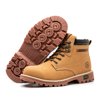 Високи защитни обувки за работа – ударо- и пробивоустойчиви, износоустойчиви (Материал: телешка кожа; Горна част: висока; Стоманено носче; Функции: удароустойчиви, пробивоустойчиви, износоустойчиви)