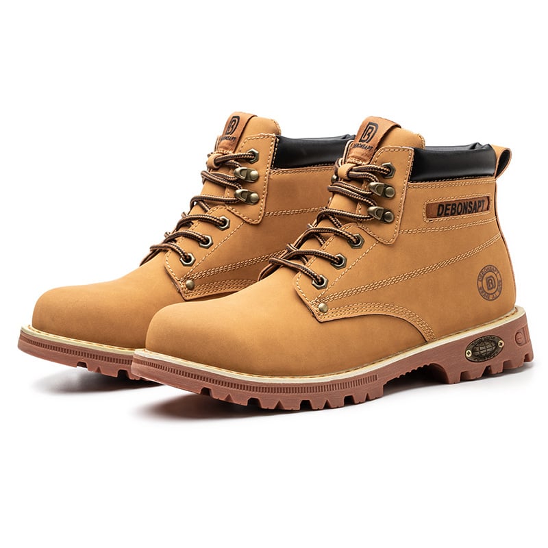 Високи защитни обувки за работа – ударо- и пробивоустойчиви, износоустойчиви (Материал: телешка кожа; Горна част: висока; Стоманено носче; Функции: удароустойчиви, пробивоустойчиви, износоустойчиви)