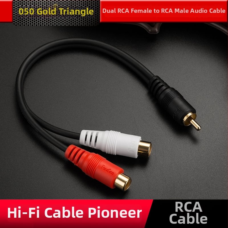 RCA audio razdjelni kabel, 1 muški na 2 ženska priključka, Jsj jinshanjiao, PVC omotač, ROHS certifikat, za audio i video