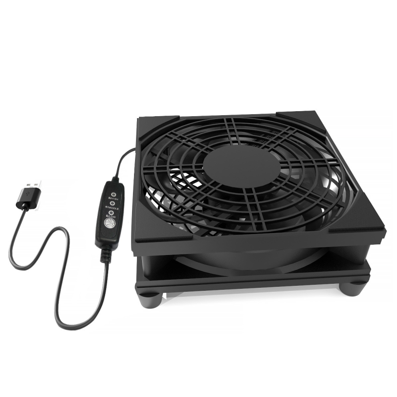 Ventilator de răcire pentru router, ABS, rulment cu ulei, 1500 RPM, funcționare silențioasă