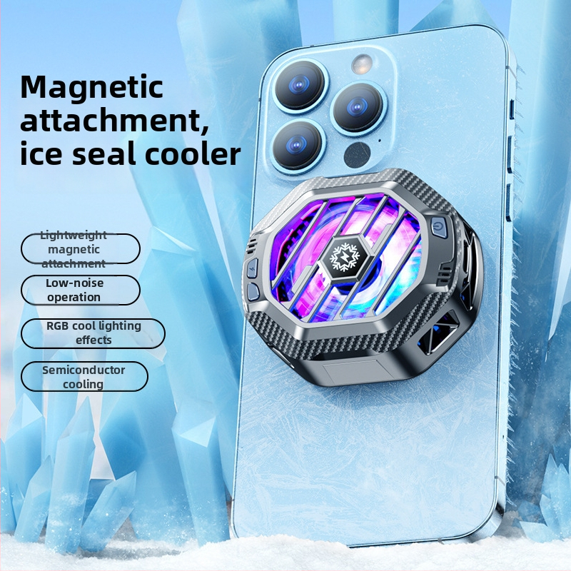 X60 Ψύκτης τηλεφώνου με ασύρματη φόρτιση, ψύξη με ημιαγωγούς, μαγνητική στερέωση, διασύνδεση Type-C, ABS+αλουμινίου κράμα+μαγνήτης, 80 g, συμβατός με Apple και Android