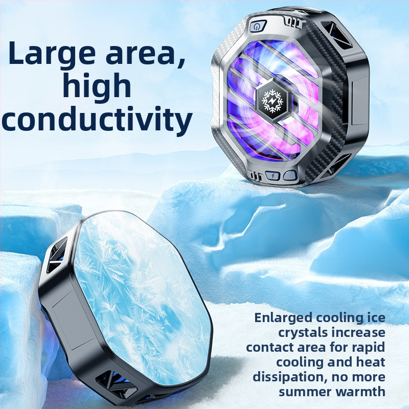 X60 Ψύκτης τηλεφώνου με ασύρματη φόρτιση, ψύξη με ημιαγωγούς, μαγνητική στερέωση, διασύνδεση Type-C, ABS+αλουμινίου κράμα+μαγνήτης, 80 g, συμβατός με Apple και Android