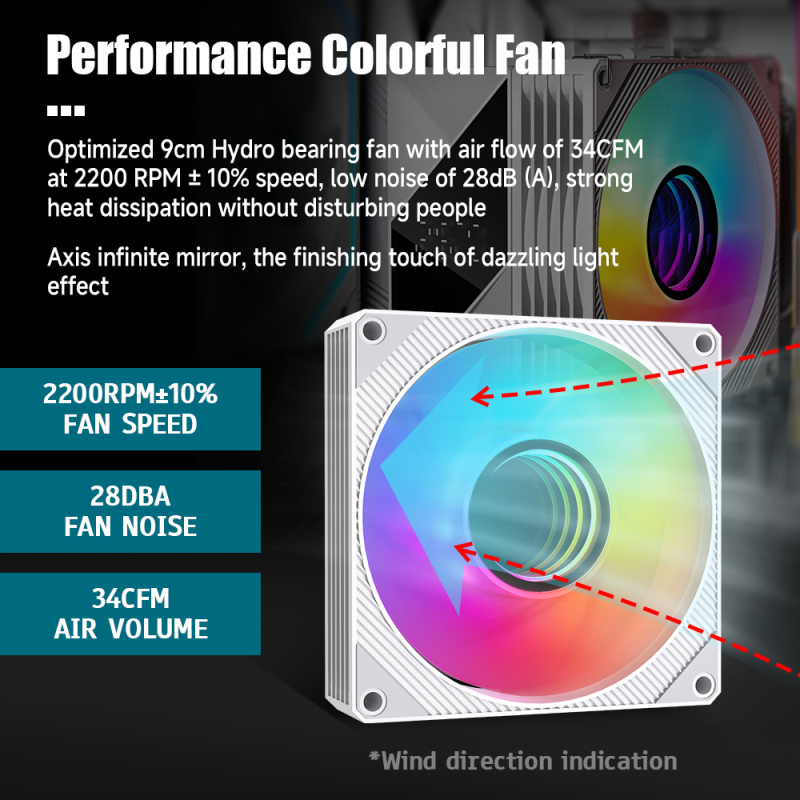 Cooler CPU pentru PC desktop, construcție din cupru-aluminiu, răcire cu țevi de cupru, rulmenți hidraulici, silențios, design antialunecare