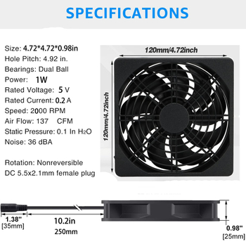 Hlađenje ventilator 12025 za kućište (Model: 12025; Marka: Other; Svrha: Kućište)