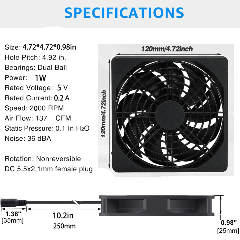 Hlađenje ventilator 12025 za kućište (Model: 12025; Marka: Other; Svrha: Kućište)
