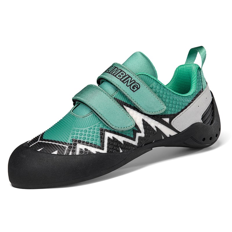 Παπούτσια αναρρίχησης για εσωτερικές διαδρομές — Δροσερό, αναπνέον πάνω μέρος από διχτυωτό ύφασμα; Αντιολισθητική σόλα από καουτσούκ; Κλείσιμο Velcro; Unisex