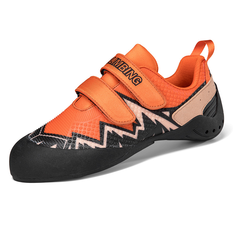 Παπούτσια αναρρίχησης για εσωτερικές διαδρομές — Δροσερό, αναπνέον πάνω μέρος από διχτυωτό ύφασμα; Αντιολισθητική σόλα από καουτσούκ; Κλείσιμο Velcro; Unisex