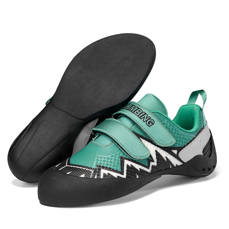 Παπούτσια αναρρίχησης για εσωτερικές διαδρομές — Δροσερό, αναπνέον πάνω μέρος από διχτυωτό ύφασμα; Αντιολισθητική σόλα από καουτσούκ; Κλείσιμο Velcro; Unisex