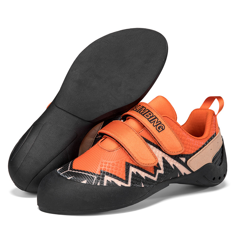 Παπούτσια αναρρίχησης για εσωτερικές διαδρομές — Δροσερό, αναπνέον πάνω μέρος από διχτυωτό ύφασμα; Αντιολισθητική σόλα από καουτσούκ; Κλείσιμο Velcro; Unisex