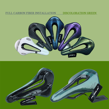 Șa de bicicletă cu arc din carbon și piele microfibră, nas scurt, design respirabil (GT418)