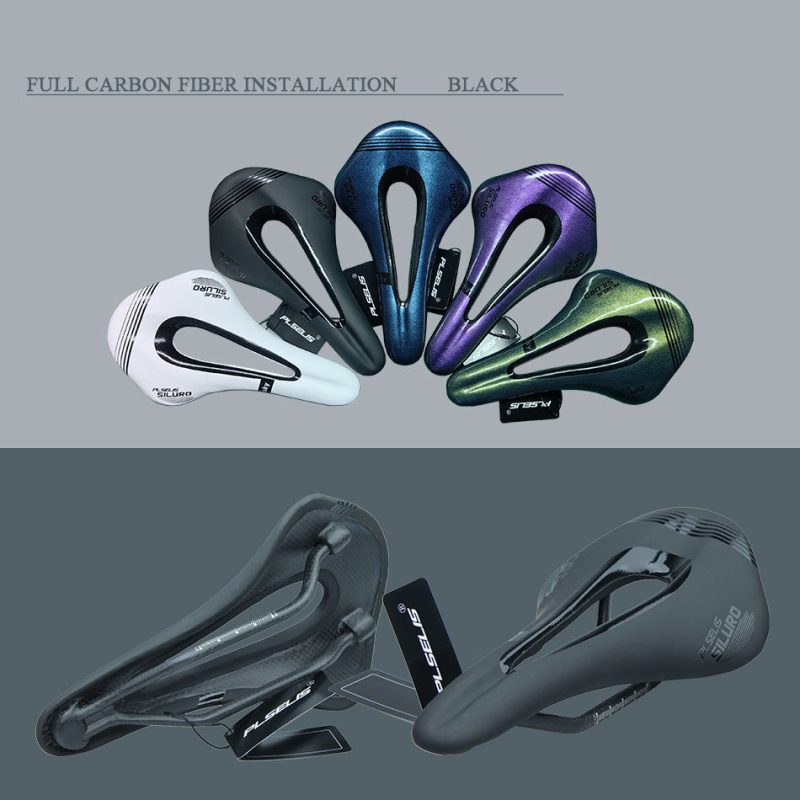 Șa de bicicletă cu arc din carbon și piele microfibră, nas scurt, design respirabil (GT418)