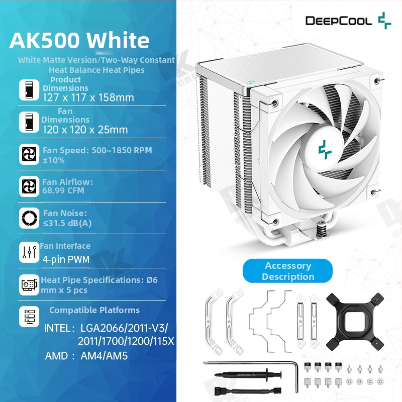 CPU ψύκτης με 4 σωλήνες θερμότητας, υδραυλικό ρουλεμάν, 1800 RPM, θόρυβος 28 dB(A), συγκόλληση χαλκού-αλουμινίου