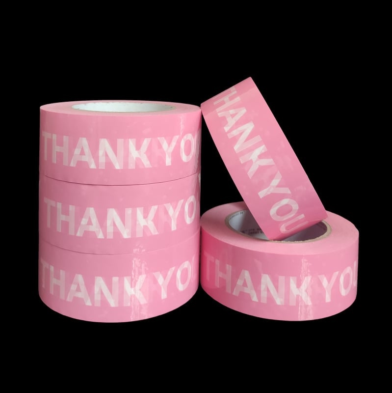 Printed THANKYOU лента за запечатване с карикатура, BOPP филм, Hydrosol adhesive, ширина 45 мм, дължина 10–100 м, филмова дебелина 52 μm