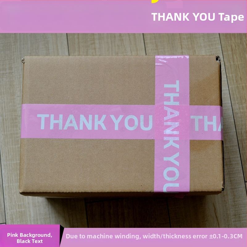 Printed THANKYOU лента за запечатване с карикатура, BOPP филм, Hydrosol adhesive, ширина 45 мм, дължина 10–100 м, филмова дебелина 52 μm