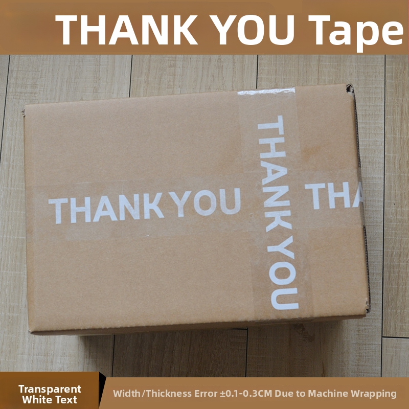 Printed THANKYOU лента за запечатване с карикатура, BOPP филм, Hydrosol adhesive, ширина 45 мм, дължина 10–100 м, филмова дебелина 52 μm