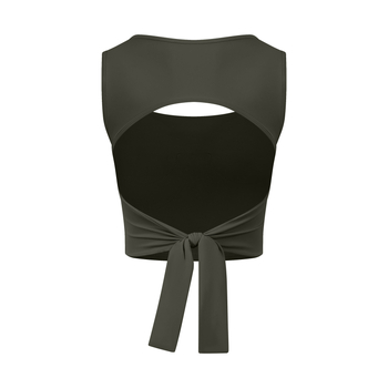 Sutien sport pentru femei, top de tip vestă pentru alergare, cupă completă, cupă model mediu, bretele fixe duble, material principal nylon 80%, căptușeală nylon 80%