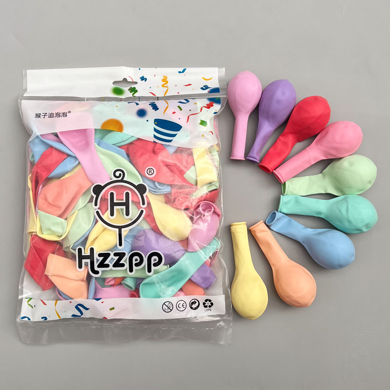 Vastag Macaron latex lufi nyomtatott logóval és QR-kóddal esküvői dekorációhoz