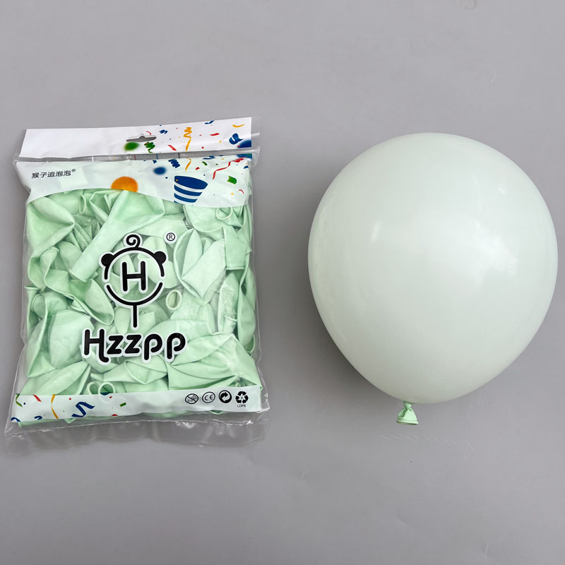 Vastag Macaron latex lufi nyomtatott logóval és QR-kóddal esküvői dekorációhoz