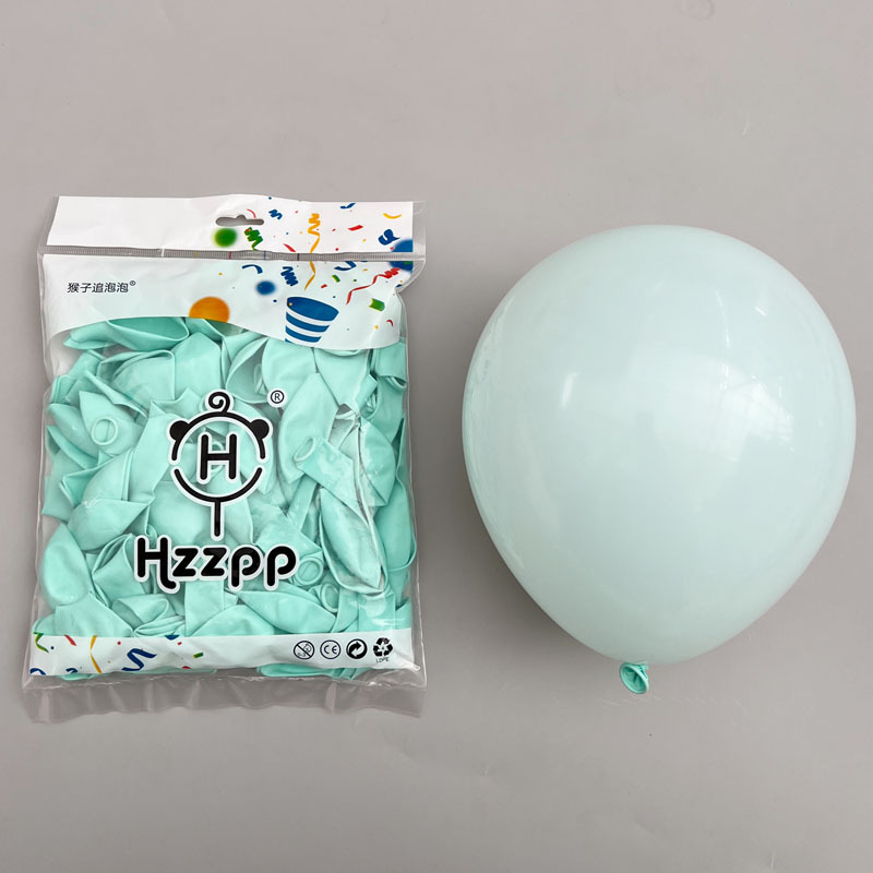 Vastag Macaron latex lufi nyomtatott logóval és QR-kóddal esküvői dekorációhoz