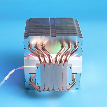 Radiator pentru semiconductori, construcție din cupru-aluminiu, 4-6 țevi de răcire, răcire prin aer, funcționare silențioasă, 2000 RPM
