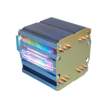 Radiator pentru semiconductori, construcție din cupru-aluminiu, 4-6 țevi de răcire, răcire prin aer, funcționare silențioasă, 2000 RPM