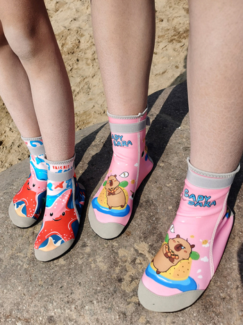 Pantofi de apă înalți pentru copii și adulți, închidere Velcro, talpă antiderapantă, partea superioară din Lycra rezistentă la tăieturi, pentru înot în mare