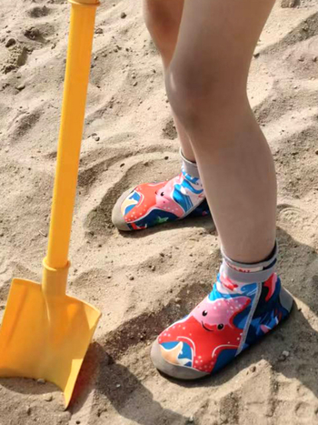 Pantofi de apă înalți pentru copii și adulți, închidere Velcro, talpă antiderapantă, partea superioară din Lycra rezistentă la tăieturi, pentru înot în mare