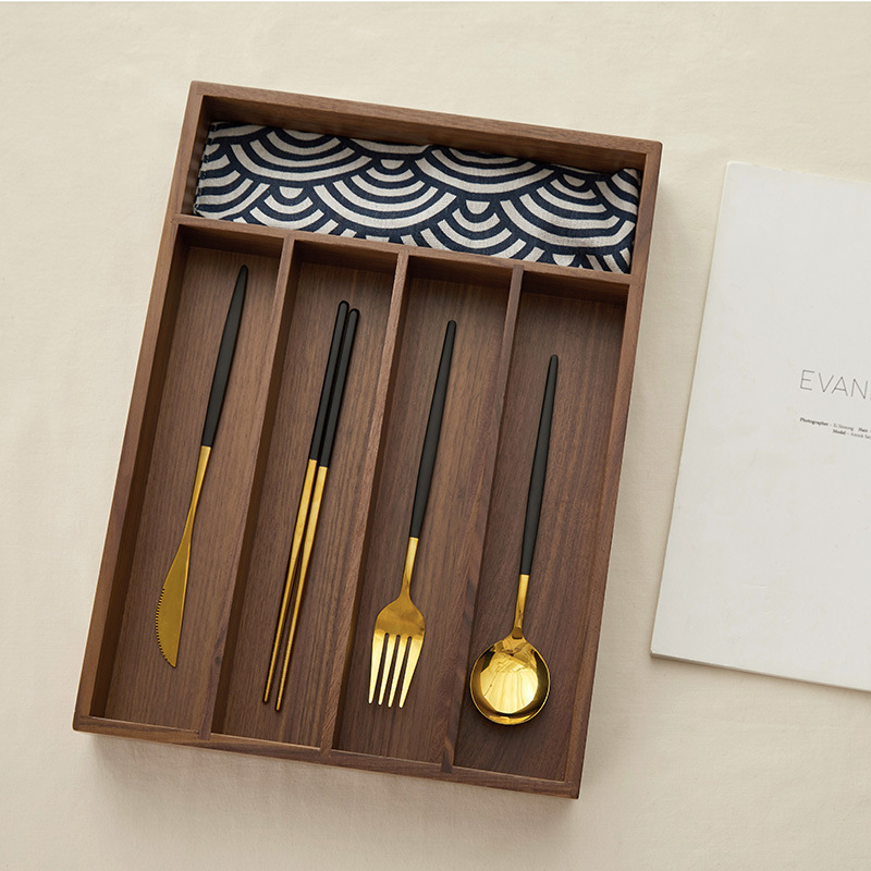 Fából készült asztali tároló doboz rekeszekkel, 18 L kapacitás, skandináv stílus