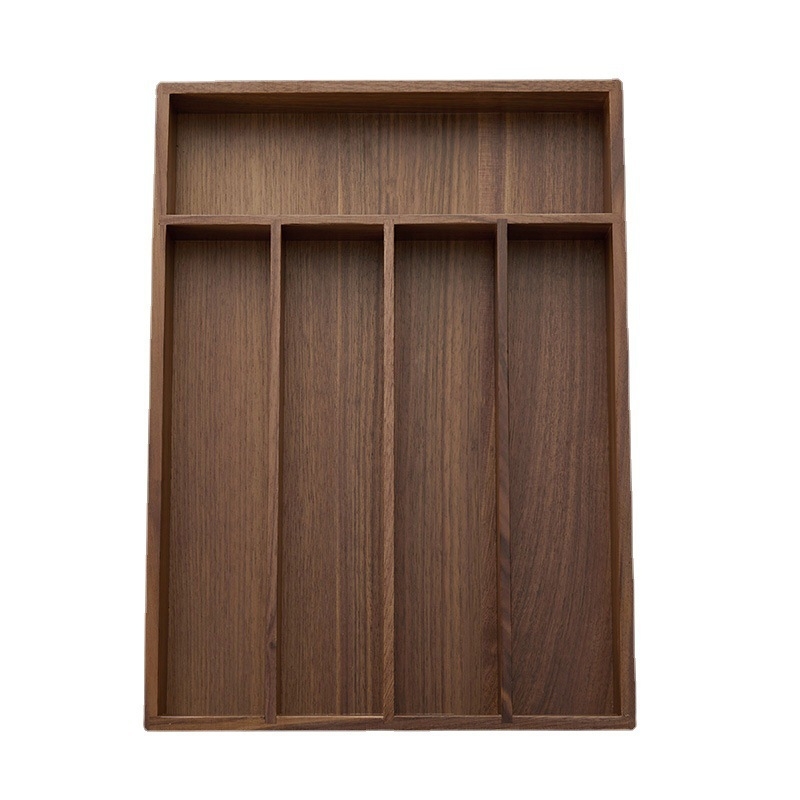 Fából készült asztali tároló doboz rekeszekkel, 18 L kapacitás, skandináv stílus