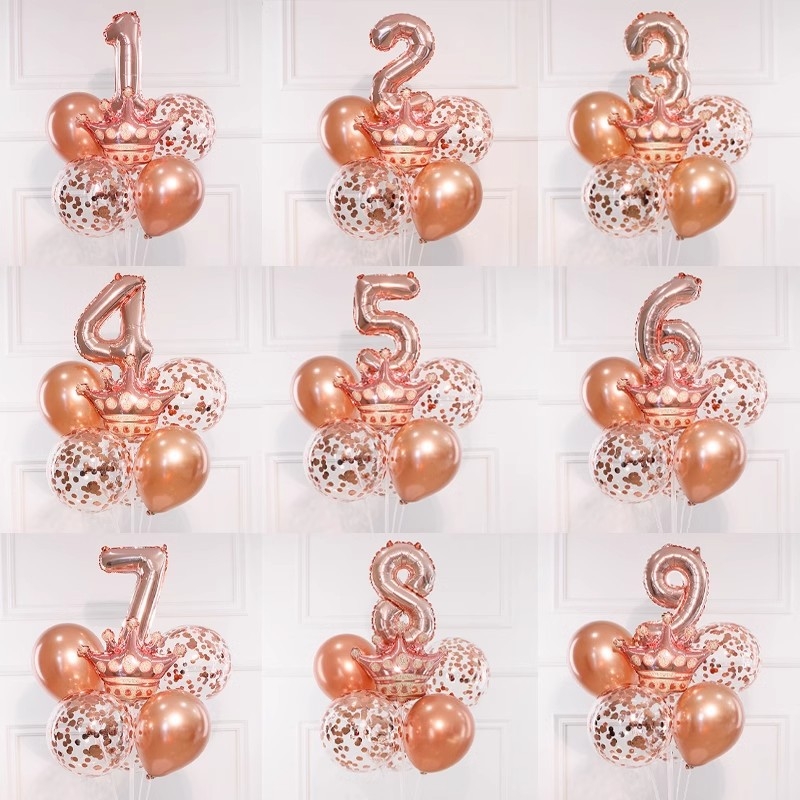 Rođendanska kolona balona s brojevima 0–9, aluminijska folija, pogodna za prve rođendane i sportske događaje