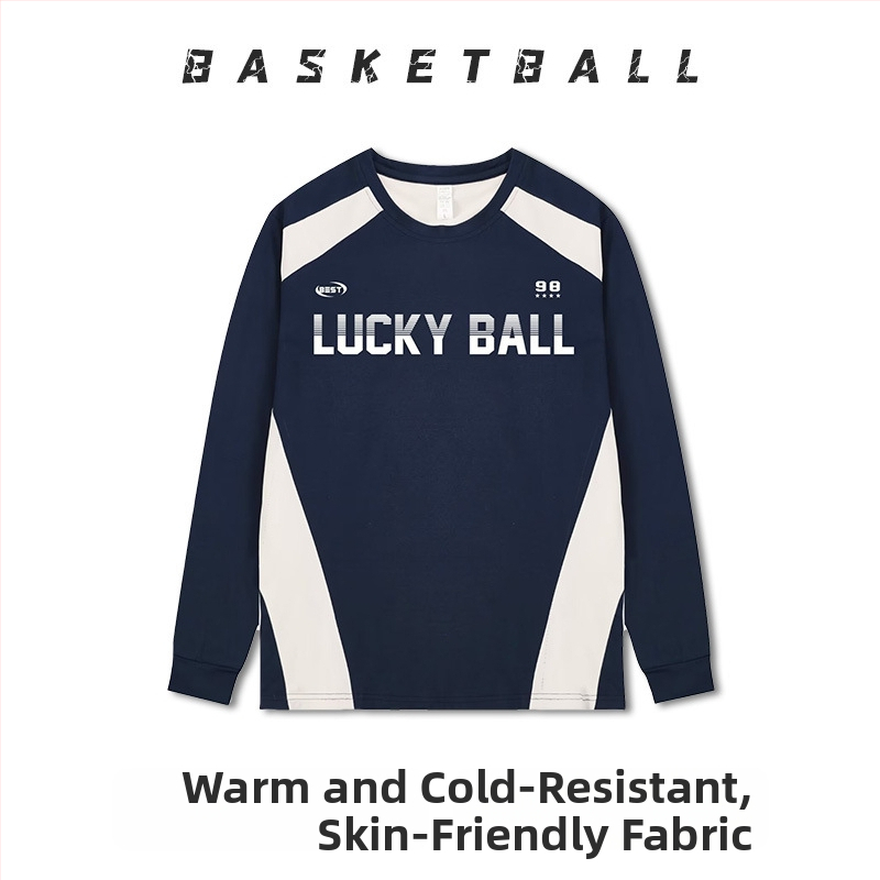 Dlhé rukávy basketbalový tréningový dres – priedušný, rýchloschnúci, 100% polyester, okrúhly výstrih, unisex